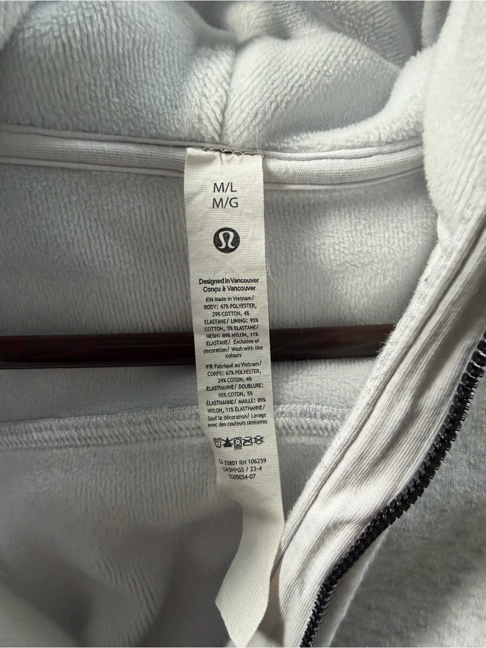 Lululemon scuba oversized half zip fleece lined hoodie plush gray grey - Picture 6 of 6